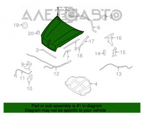 Капот голый BMW X5 X6 E70 E71 07-13 черный, тычка