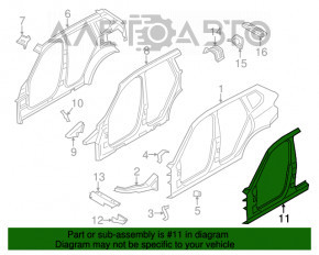 Bara caroseriei centrală stângă BMW X3 F25 11-17 pe caroserie