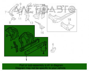 Bara de protecție față stânga BMW 7 G11 G12 16-22 cu suport de sticlă