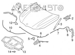 Balama capota dreapta BMW 7 G11 G12 16-22 nou original OEM