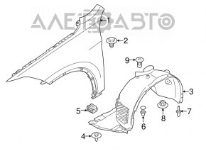 Крыло переднее правое BMW X1 F48 16-22 черный 475, тычка