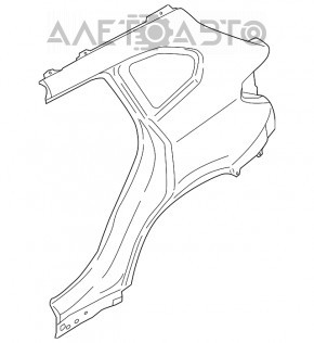 Aripa spate stânga BMW X1 F48 16-22 neagră, pe caroserie, lovită.