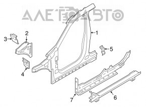 Bara centrală stânga a caroseriei BMW X1 F48 16-22