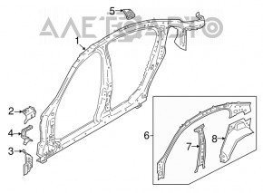 Bara caroserie centrală dreapta BMW 5 G30 17-23 tăiată