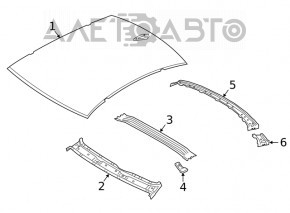 Acoperișul metalic pentru BMW 5 G30 17-23 cu trapă, tăiat.