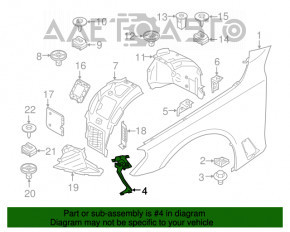 Suport aripă dreapta față BMW 5 G30 17-23