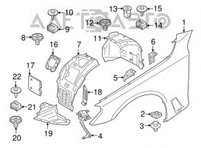 Suport aripă dreapta față BMW 5 G30 17-23