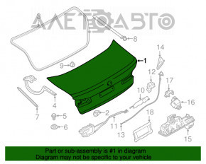 Capac portbagaj BMW 5 G30 17-23 argintiu A83, cu amortizoare.