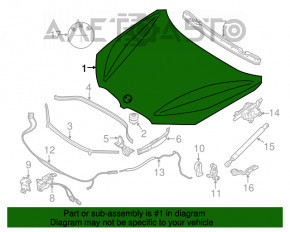 Capota goală a unui BMW X1 F48 16-22, neagră 475