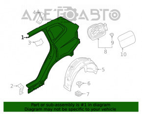 Aripa spate dreapta a un sfert de BMW X3 G01 18-