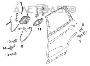 Петля двери нижняя задняя правая BMW X3 G01 18-21