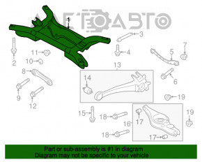 Подрамник задний Mitsubishi Outlander 14-15 дорест FWD, ржавый