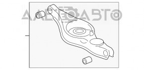 Bara transversală inferioară din spate dreapta Mitsubishi Outlander 14-21 are un silentbloc defect.