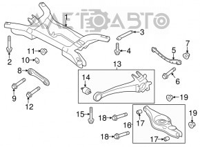 Maneta transversală inferioară din spate dreapta pentru Mitsubishi Outlander 14-21 este crăpată.