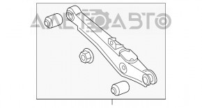 Maneta transversală inferioară din spate stânga Mitsubishi Outlander 16-21 este crăpată.