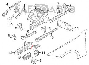 Aripa față stânga BMW 335i e92 07-13 argintie, lovită în lungime, defect la pistol