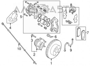 Кожух тормозного диска передний правый Nissan Pathfinder 13-20