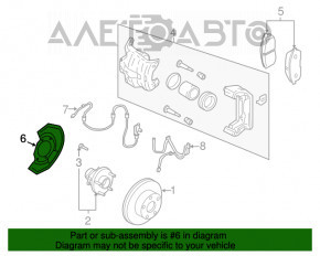 Кожух тормозного диска передний правый Infiniti G25 G35 G37 4d 06-14