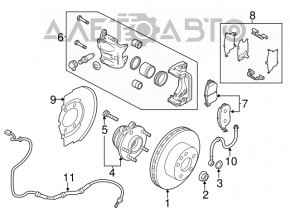 Кожух тормозного диска передний левый Nissan Pathfinder 13-20