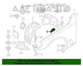 Suport aripa față stânga BMW 5 G30 17-23 nou OEM original