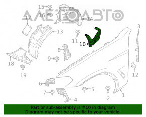 Suport aripă dreapta superioară BMW X3 G01 18- spate