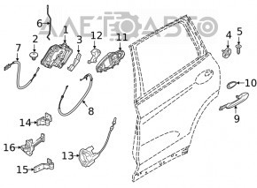 Buclele ușii inferioare din spate stânga BMW 7 G11 G12 16-22