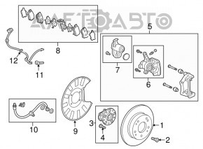 Rulmentul roții spate stânga pentru Acura MDX 17-20 restul