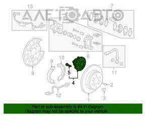 Butucul roții spate stânga pentru Acura MDX 07-13, nou, original OEM.