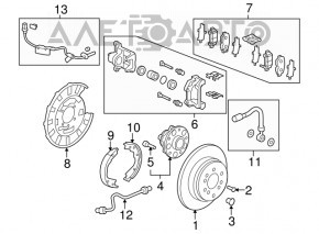 Butucul roții spate stânga pentru Acura MDX 07-13, nou, original OEM.