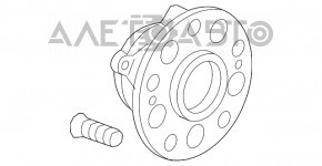 Butucul roții din spate stânga pentru Acura TLX 15- FWD, nou, original OEM