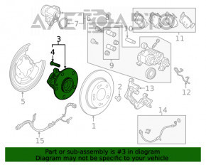 Butucul roții spate stânga Honda Insight 19-22 nou OEM original