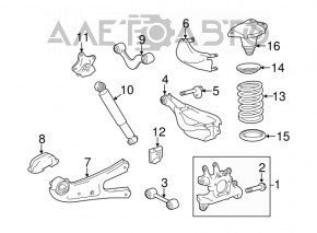 Цапфа задняя правая Lexus RX350 RX450H 10-15 с кожухом, ржавая, порван пыльник