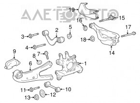 Цапфа задняя левая Lexus RX350 RX450h 16-22