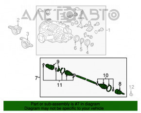 Ax cu arbore de transmisie spate dreapta pentru Acura MDX 14-15