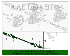 Ax cu arborele de transmisie spate stânga pentru Acura MDX 17-20 hibrid