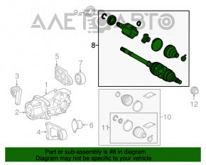 Ax cu semiax spate dreapta pentru Lexus NX200t NX300 15-21 AWD