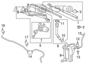 Trapezul de curățare a parbrizului cu motor pentru Buick Encore 13-19