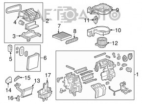 Radiatorul încălzitorului pentru încălzirea Chevrolet Bolt 17-