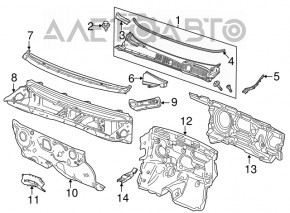 Решетка дворников пластик Buick Encore 13-16