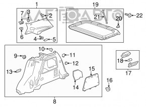 Capotă arc stânga Buick Encore 13-16 fără buzunar.