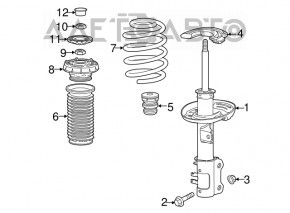 Arcul de suspensie din față dreapta Buick Encore 13-19 fwd