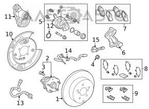 Placă de frână spate dreapta Toyota Highlander 20- 340/18mm