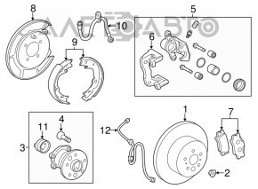 Placă de frână spate stânga Lexus ES300h ES350 13-18 10.0 mm