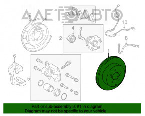 Placă de frână spate dreapta pentru Lexus CT200h 11-17, 280/10 mm.