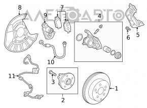 Placă de frână spate stânga Lexus NX200t NX300 NX300h 15-21 280/12mm ruginită.