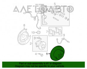 Placă de frână spate stânga pentru Lexus RX300 98-03, nouă, originală OEM