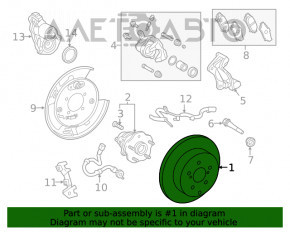 Placă de frână spate stânga Lexus RX350 RX450h 16-22 340mm/17mm