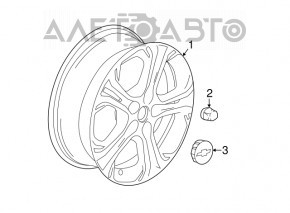 Roată de 17 inch x 6.5J Chevrolet Bolt cu jantă ușoară de 17 inch.