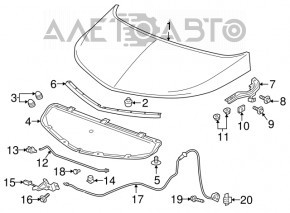 Garnitura capotei fata Chevrolet Bolt 17-