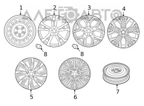 Roată de 18 inch pentru Mitsubishi Outlander 14-21, tip 1, cu jantă ușoară.